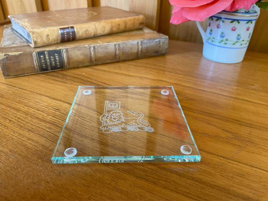 Churchill College glass coaster
